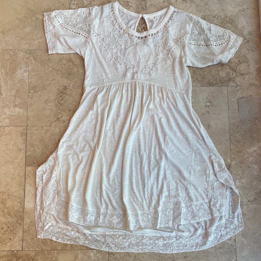 Anthropologie White Lace Dress